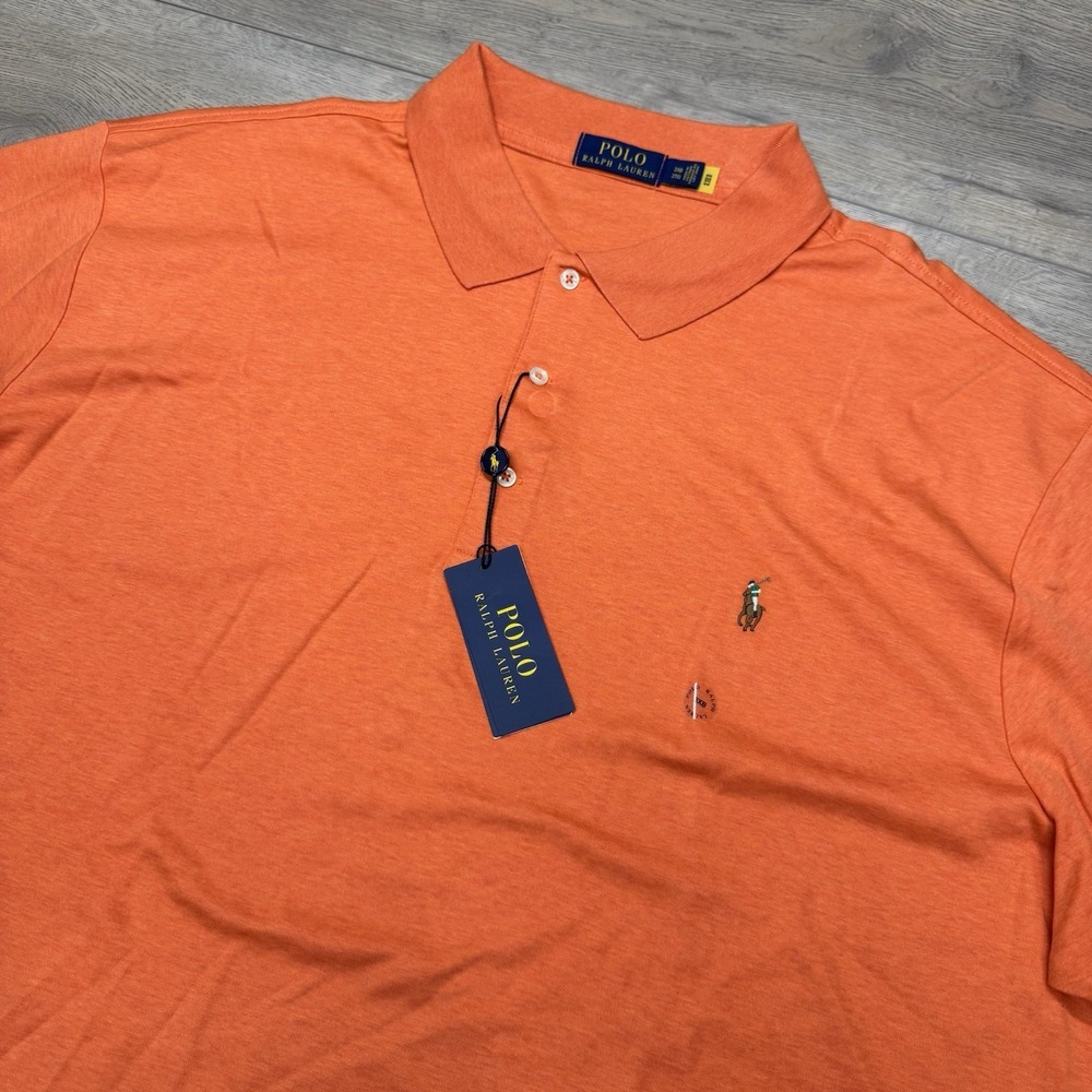 NWT Polo Ralph‎ Lauren Orange Classics Polo Men's Sz 3XB Preppy Casual READ
